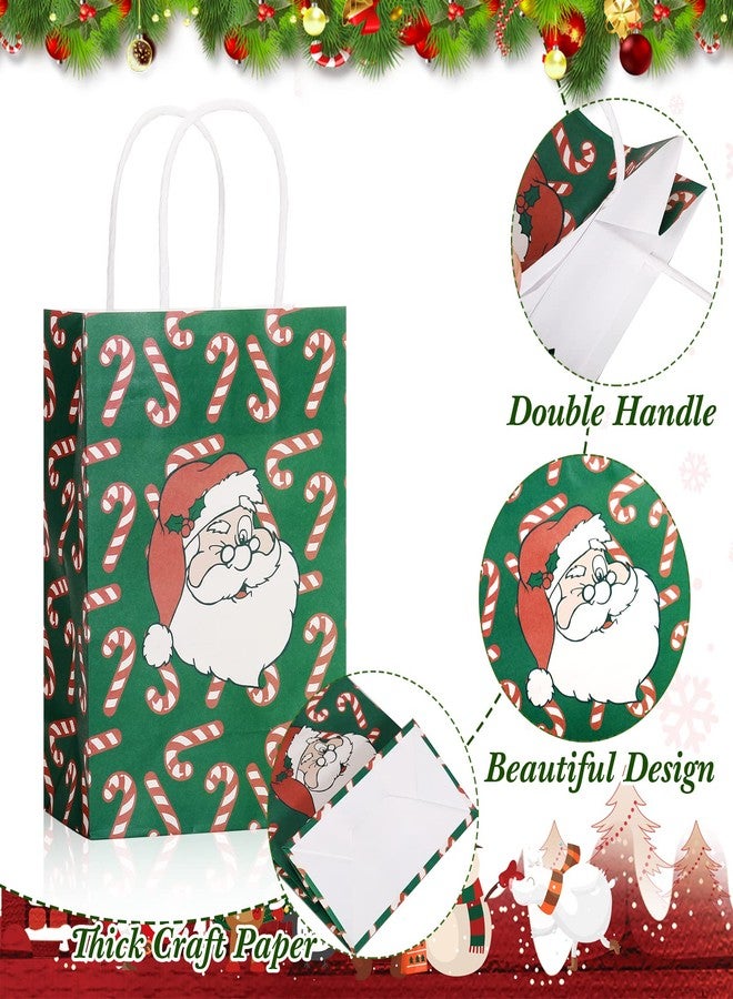 تاوباري أكياس هدايا عيد الميلاد من تاوباري، 24 قطعة، أكياس ورقية قابلة لإعادة الاستخدام، 6 أنماط، أكياس كرافت، أكياس هدايا متوسطة الحجم (8.2 × 6 × 3 بوصة) مع مقابض، مثالية لتوزيعات حفلات عيد الميلاد. - Image 4